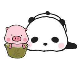 Sweet Panda & Honey Pig sticker #5909339