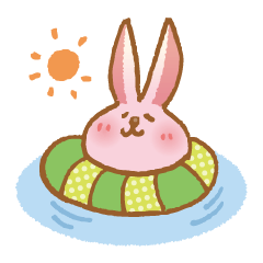 Handwriting pale pink rabbit