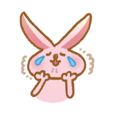 Handwriting pale pink rabbit sticker #5917840