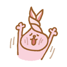 Handwriting pale pink rabbit sticker #5917841