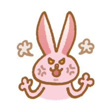 Handwriting pale pink rabbit sticker #5917842