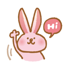 Handwriting pale pink rabbit sticker #5917843