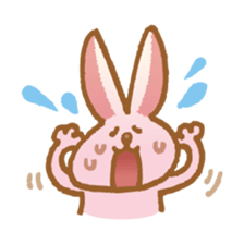 Handwriting pale pink rabbit sticker #5917844