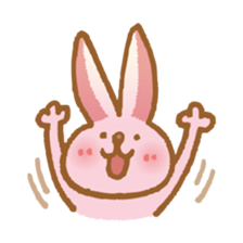 Handwriting pale pink rabbit sticker #5917845