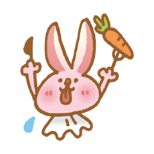 Handwriting pale pink rabbit sticker #5917847