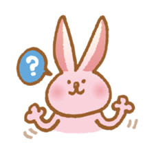 Handwriting pale pink rabbit sticker #5917848