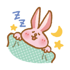 Handwriting pale pink rabbit sticker #5917849