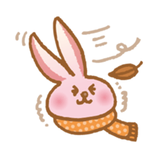 Handwriting pale pink rabbit sticker #5917850