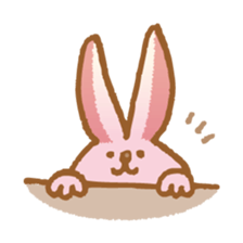Handwriting pale pink rabbit sticker #5917851