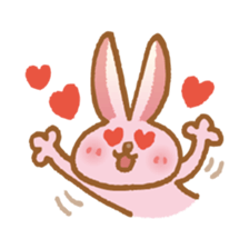 Handwriting pale pink rabbit sticker #5917852