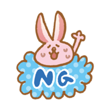 Handwriting pale pink rabbit sticker #5917853
