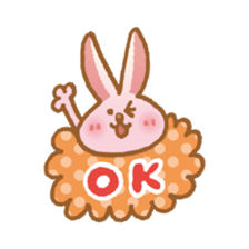 Handwriting pale pink rabbit sticker #5917854