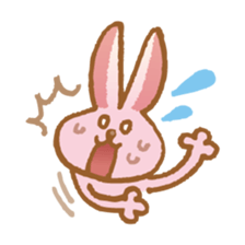 Handwriting pale pink rabbit sticker #5917855