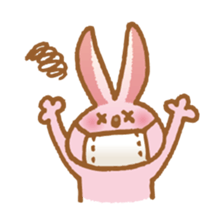 Handwriting pale pink rabbit sticker #5917856