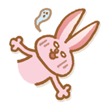 Handwriting pale pink rabbit sticker #5917857