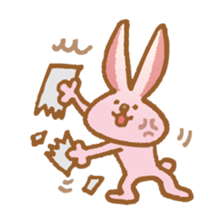 Handwriting pale pink rabbit sticker #5917858