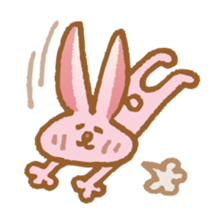 Handwriting pale pink rabbit sticker #5917859