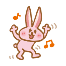 Handwriting pale pink rabbit sticker #5917860