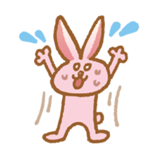 Handwriting pale pink rabbit sticker #5917861