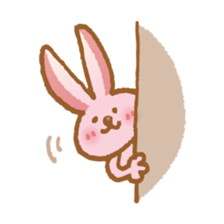 Handwriting pale pink rabbit sticker #5917862