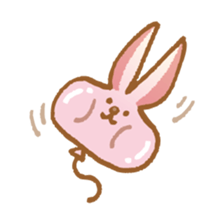 Handwriting pale pink rabbit sticker #5917863