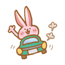 Handwriting pale pink rabbit sticker #5917864