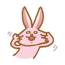 Handwriting pale pink rabbit sticker #5917865