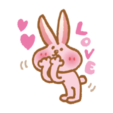 Handwriting pale pink rabbit sticker #5917866