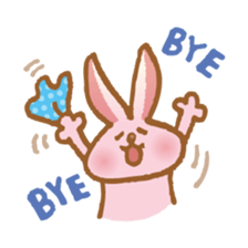 Handwriting pale pink rabbit sticker #5917868