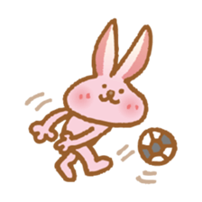 Handwriting pale pink rabbit sticker #5917869