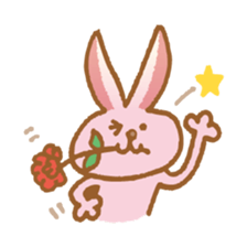 Handwriting pale pink rabbit sticker #5917870