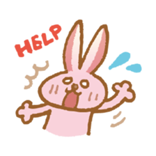 Handwriting pale pink rabbit sticker #5917871