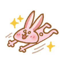 Handwriting pale pink rabbit sticker #5917873