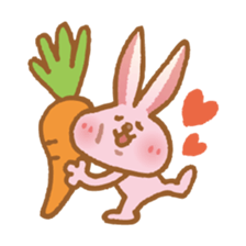 Handwriting pale pink rabbit sticker #5917875