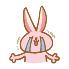 Handwriting pale pink rabbit sticker #5917876