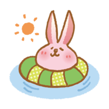 Handwriting pale pink rabbit sticker #5917877