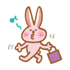 Handwriting pale pink rabbit sticker #5917878