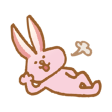 Handwriting pale pink rabbit sticker #5917879