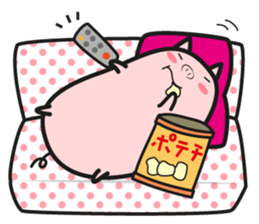 DararinBoo -lazy pig - English version sticker #5920165