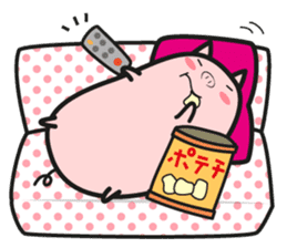 DararinBoo -lazy pig - English version sticker #5920165
