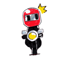 Rider motorcycle cartoon sticker #5921240