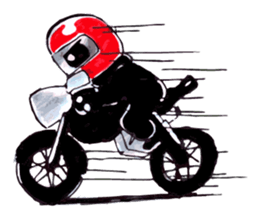 Rider motorcycle cartoon sticker #5921249