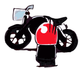 Rider motorcycle cartoon sticker #5921250