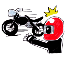 Rider motorcycle cartoon sticker #5921251