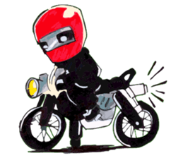 Rider motorcycle cartoon sticker #5921254
