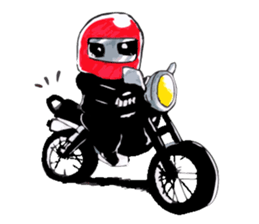 Rider motorcycle cartoon sticker #5921255