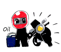 Rider motorcycle cartoon sticker #5921257