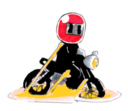 Rider motorcycle cartoon sticker #5921258