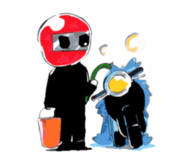 Rider motorcycle cartoon sticker #5921259