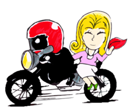 Rider motorcycle cartoon sticker #5921267
